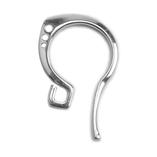 Sterling Silver Earwire With Open Holes - Pack of 4