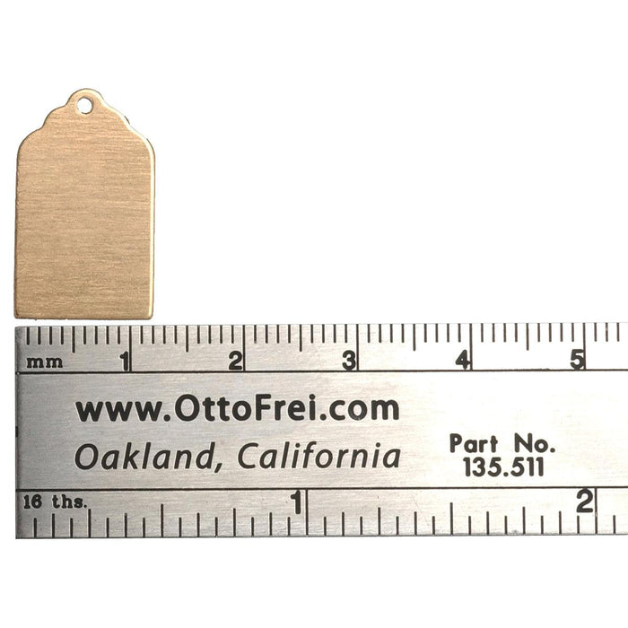24 Gauge Luggage Tag With Hole 13/16" x 1/2" Pack of 6 - Otto Frei