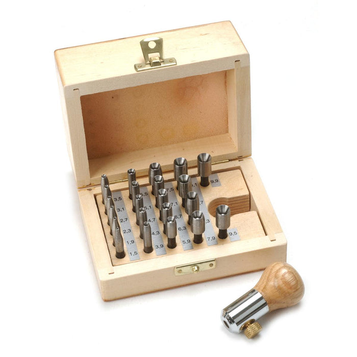 Bezel Setting Tools Set Of 22 In Wood Box-Made in Europe - Otto Frei