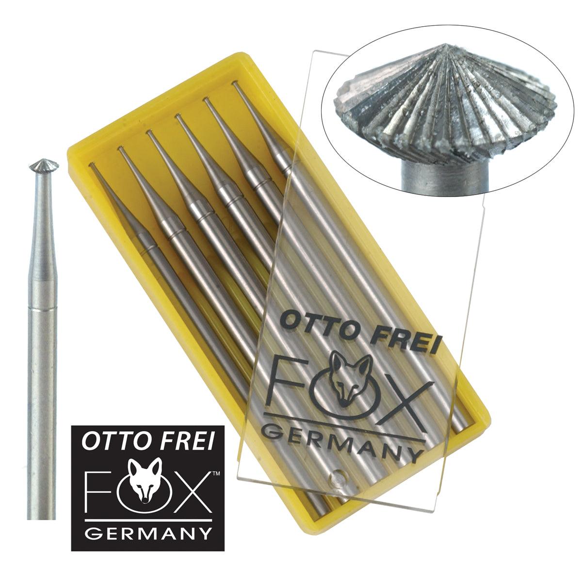 FOX Hart Burs 70° Fig 446 Set - 12pc Vanadium Steel Jewelers Burs For Stone Setting