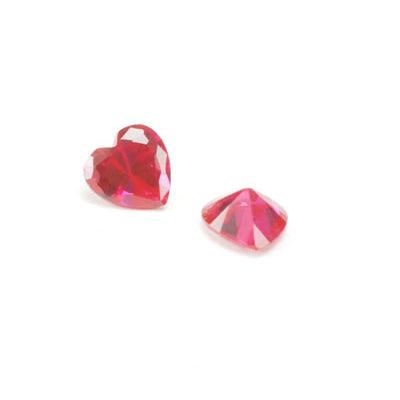 Heart Faceted Lab-Created Ruby - Otto Frei