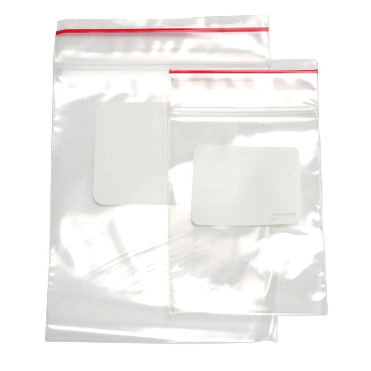 Minigrip Red Line Reclosable Plastic Bags - 2-Mil Thick White Band — Otto  Frei
