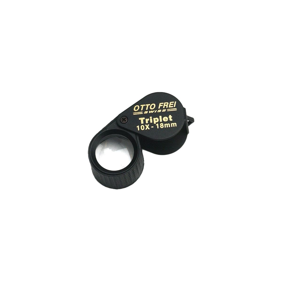 Otto Frei Black 10X Triplet Loupe with 18 mm Diameter Lens, Rubber
