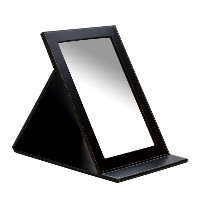 Portable Folding Mirror-Black Faux Leather - Otto Frei