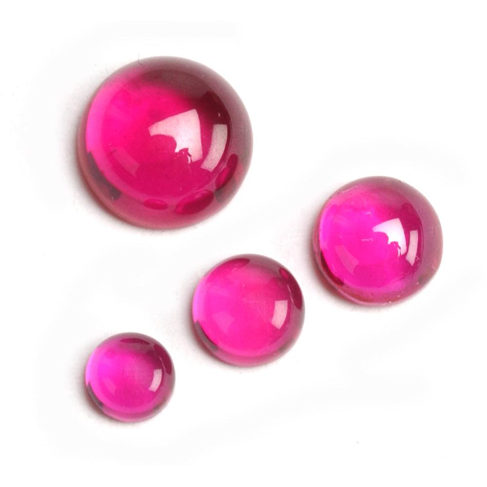 Ruby AB Smooth Glass Cabochons