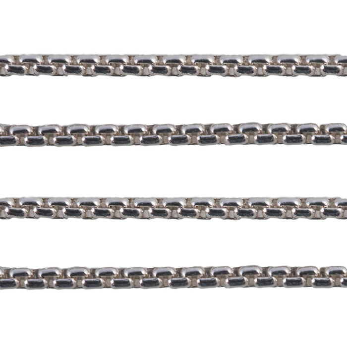 Schofer Germany Sterling Silver Venetian Box Inka Chain 1.0mm-5' (60 Inch) Pack - Otto Frei