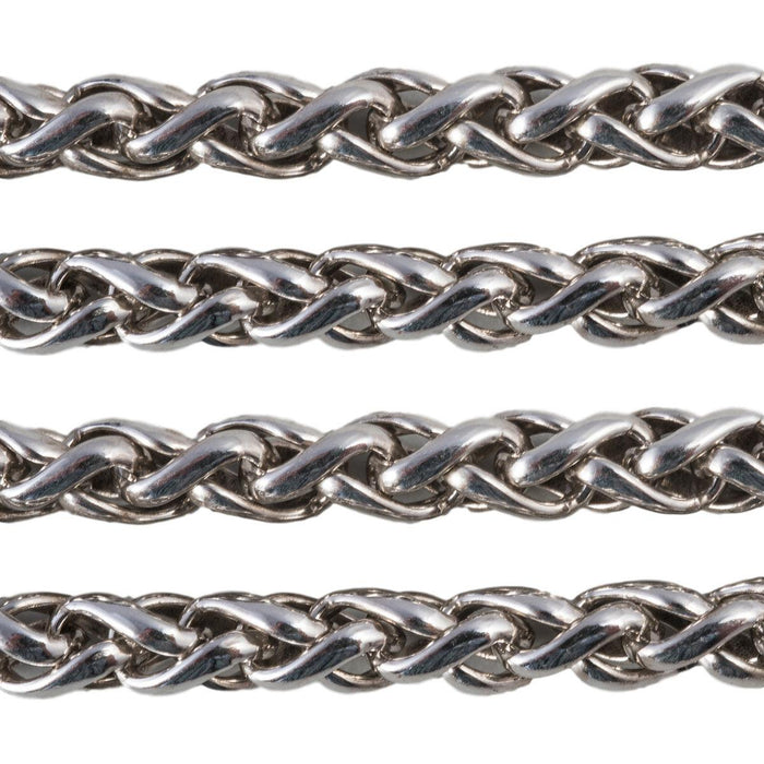 Schofer Germany Sterling Silver Wheat Profiled Wire Chain 5mm Thick 5' (60") Pack - Otto Frei