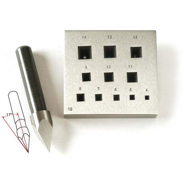 Square Bezel Block 4mm to 14mm 11 Holes 17 Degree - Otto Frei