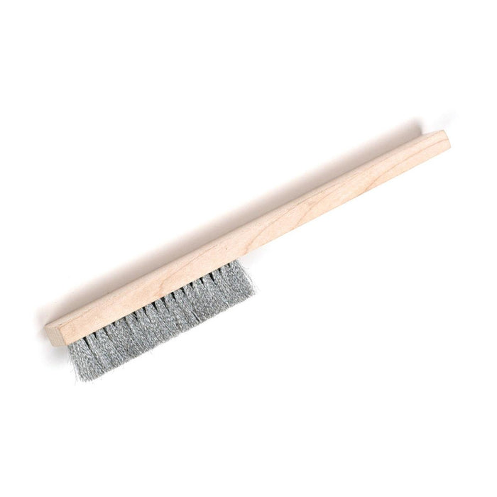 Steel Scratch Brush With Wood Handle 4 Rows Of .003" Wire - Otto Frei