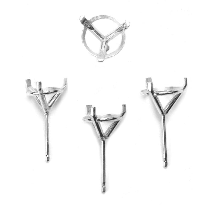 Sterling Silver 3 Prong Easy Set Earring Post - Otto Frei