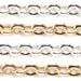 Sterling Silver & Yellow Gold Filled Cable Flat Chain 2.1mm - 5 Ft. (60 Inch) Pack - Otto Frei