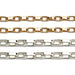Sterling Silver & Yellow Gold Filled Oblong Rolo Chain 0.9mm - 5 Ft. (60 Inch) Pack - Otto Frei