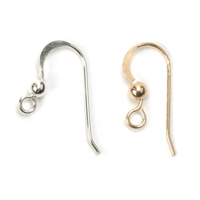 Sterling Silver & Yellow Gold Filled Shepherd Hook with Bead Only - Packs of 12 - Otto Frei