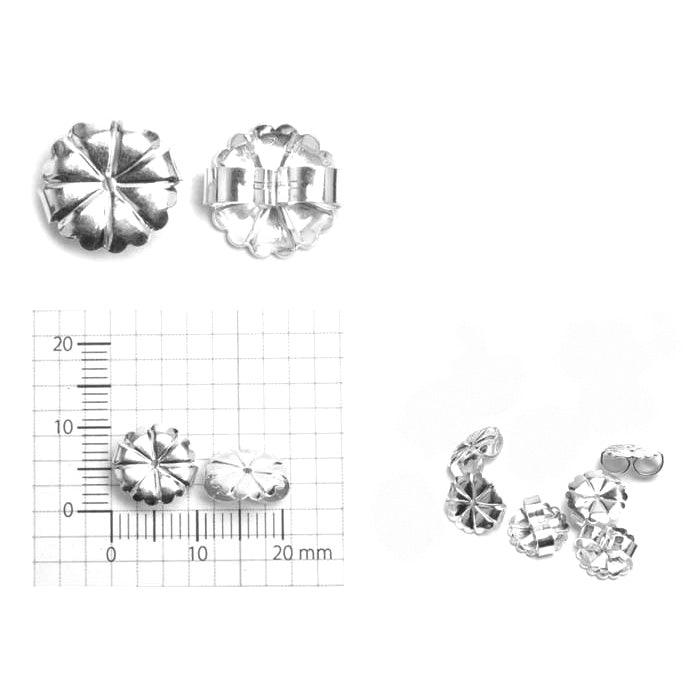 Sterling Silver Monster Flower 9.8mm Friction Earring Backs-Pack of 6 - Otto Frei