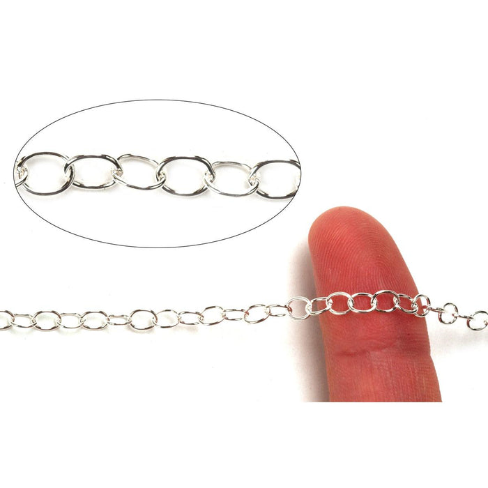 Sterling Silver Oval Chain 4.0mm x 5.0mm -5 Ft. (60 Inch) Pack - Otto Frei