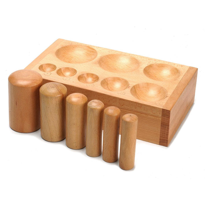 Wood Dapping Die & Punch Set with 8 Hemispheres & 6 Punches - Otto Frei