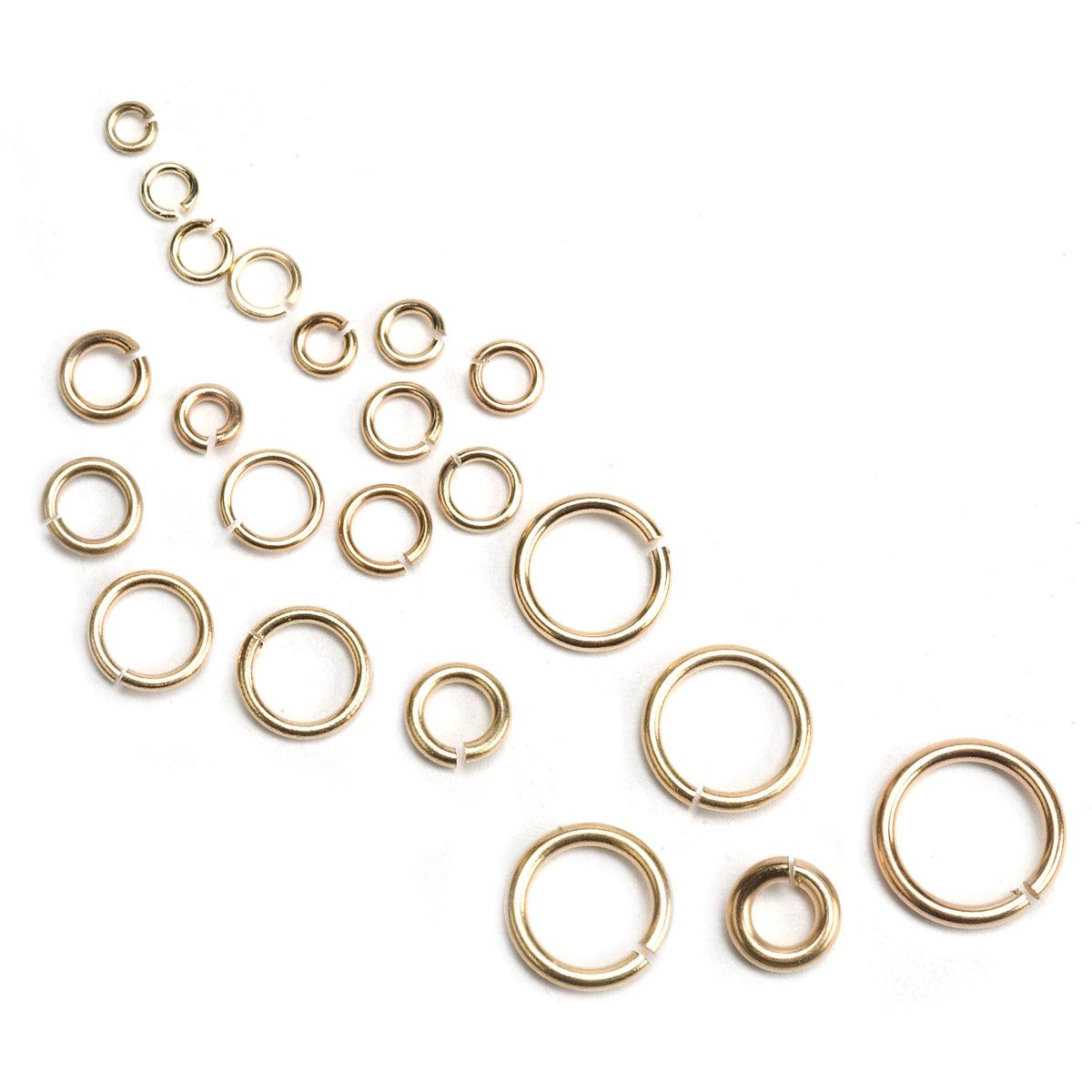 Yellow Gold Filled Round Click & Lock Jump Rings — Otto Frei