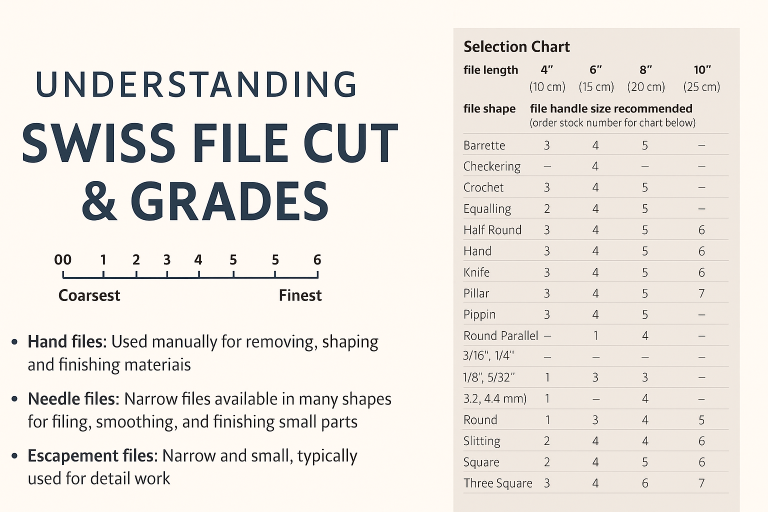 Swiss File Cuts & Grades - The Glardon Vallorbe Reference Guide — Otto Frei