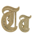 Initiale gothique anglaise ancienne dorée, T de 7 mm - 10K Jaune