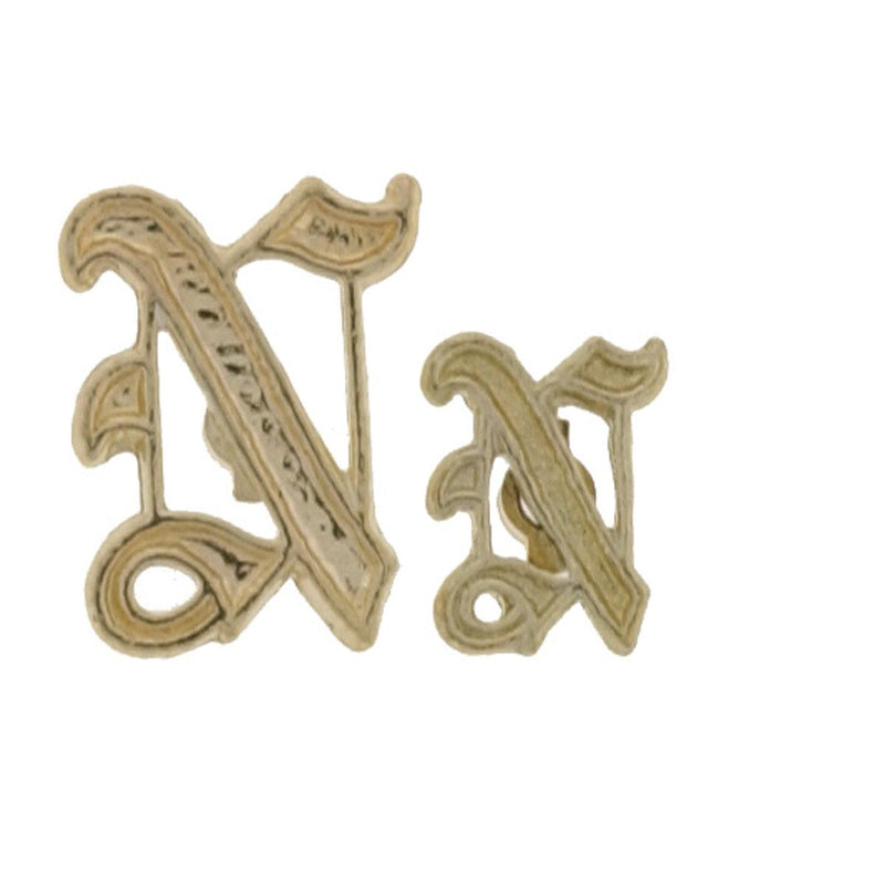 Old English R Yellow 10K Yellow Gold Old English Initial N 9.5mm — Otto Frei