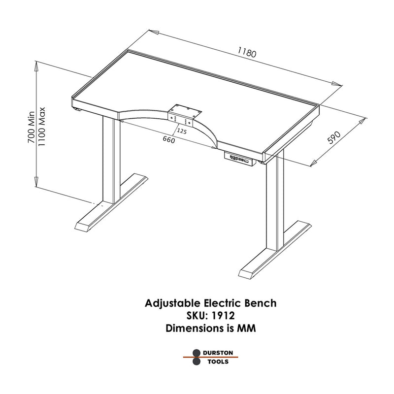 Durston 1912 Adjustable Electric Jewelers Standing Workbench