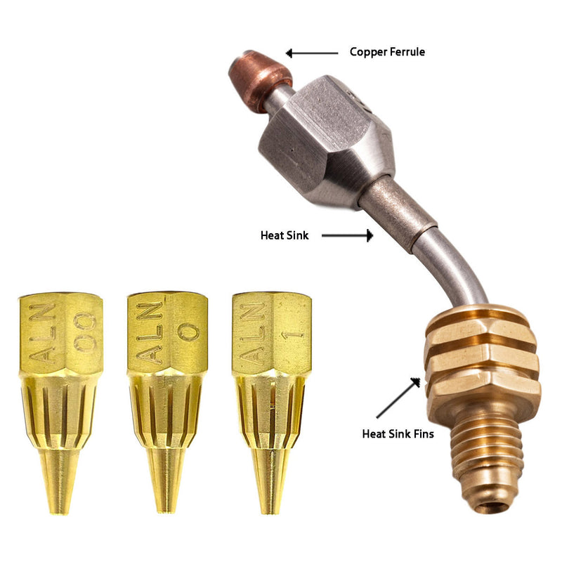 ImpGen Little Torch 1-1/2" Head Tube Adapter With 3 ImpGen Artisan Laminar Tips N00, N0 & N1