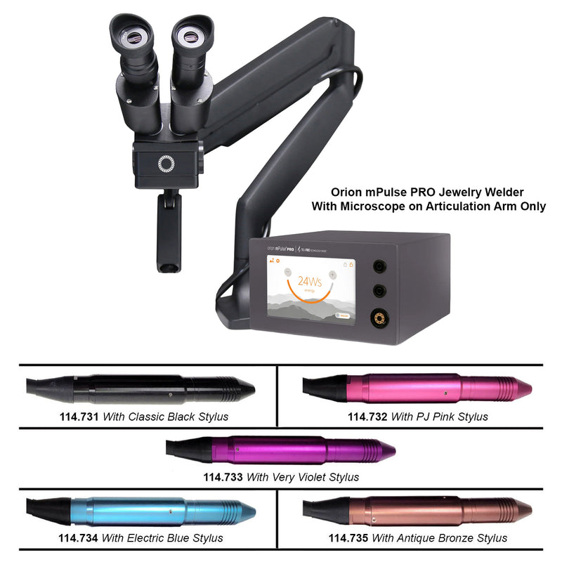 Orion mPulse PRO Permanent Jewelry Welder With Microscope on Articulation Arm & Choice of Stylus Color