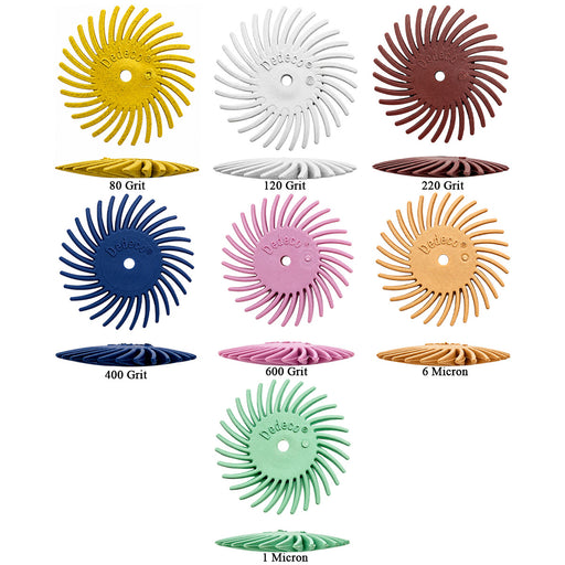 Dedeco Sunburst 7/8" Knife-Edge Discs Various Grits-Packs of 12