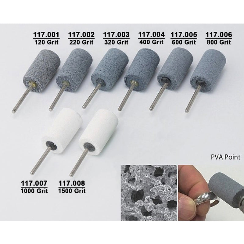 Sponge Type Mirror Finished Polishing Wheels 120-1500 Grit-Kit of 8
