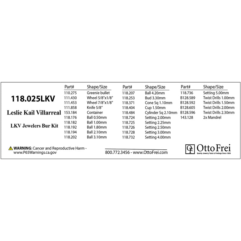 LKV Jewelers Bur Kit
