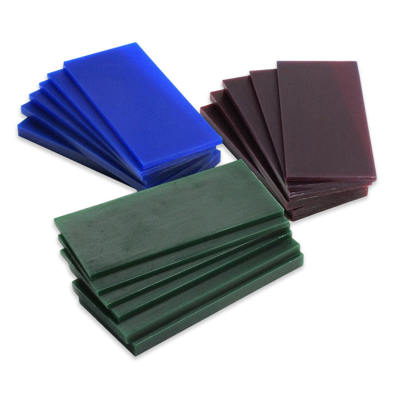 Matt Wax Tablet Slices A-Blue, Purple & Green 6-1/2" x 2-5/8" x Various Thickness