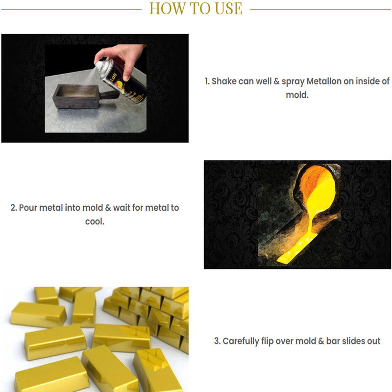 Spray lubricante para moldes de lingotes antiadherentes Metallon, lata de 10 oz