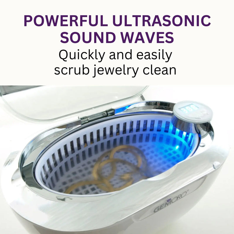 GemOro LuxeSpa Personal Ultrasonic Jewelry & Eyeglass Cleaner 1.5 Pint (24oz)