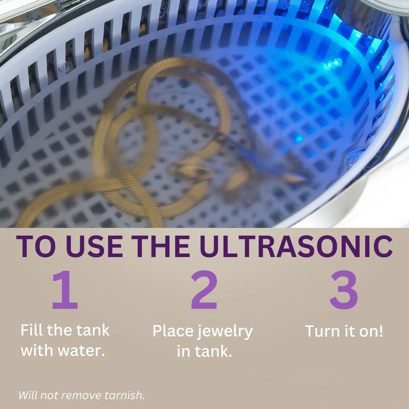 GemOro LuxeSpa Personal Ultrasonic Jewelry & Eyeglass Cleaner 1.5 Pint (24oz)