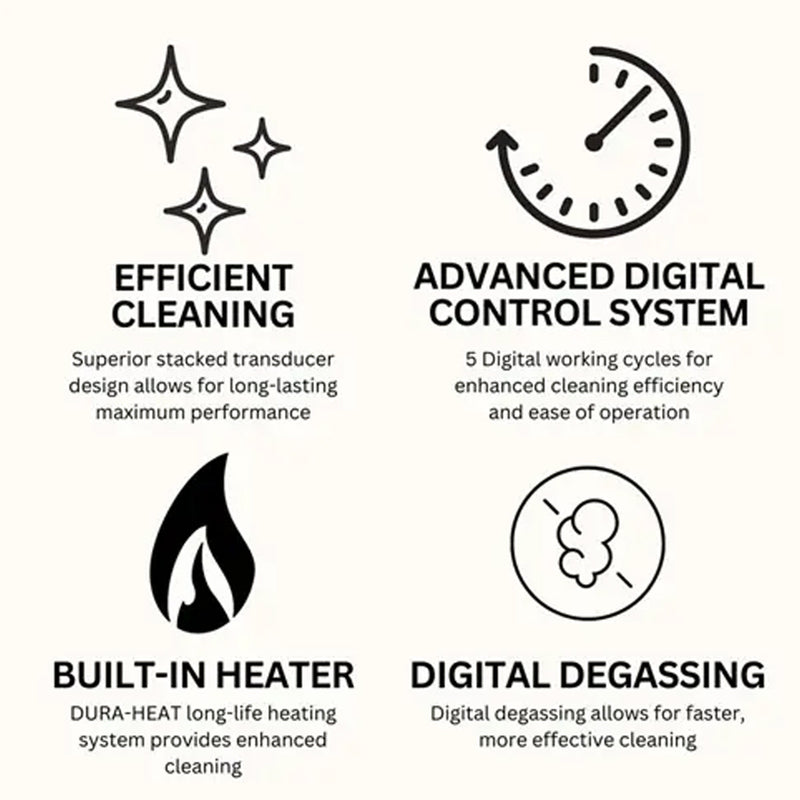 GemOro 1787-D 2.6 Quart Heated Ultrasonic With Digital Degassing