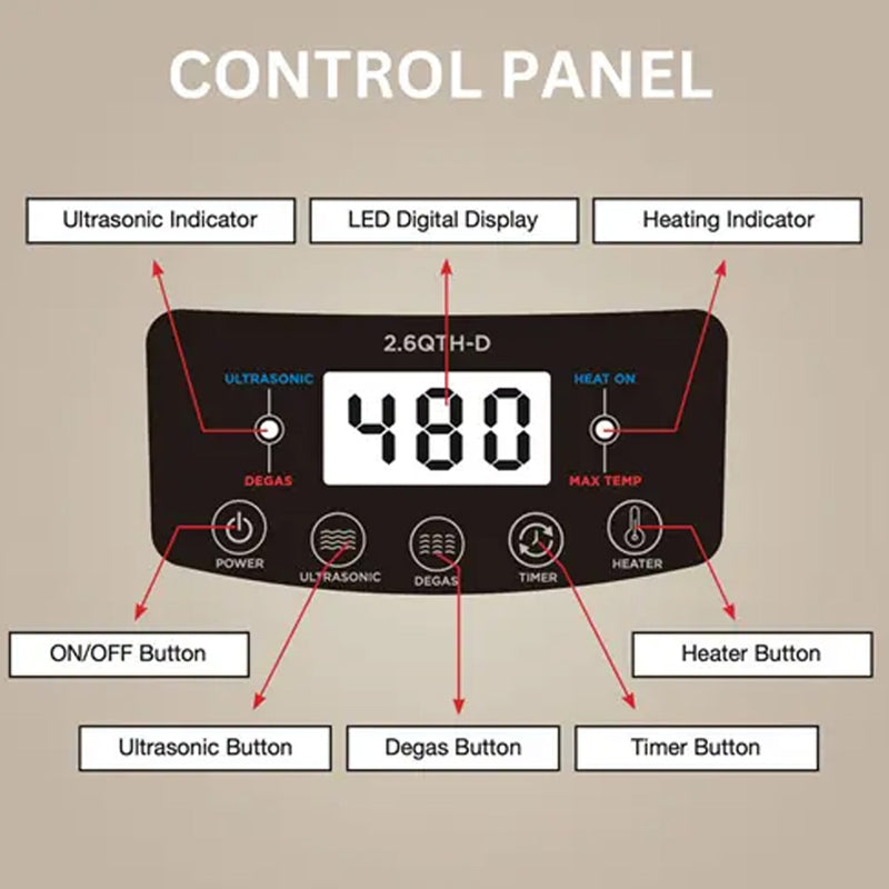 GemOro 1787-D 2.6 Quart Heated Ultrasonic With Digital Degassing