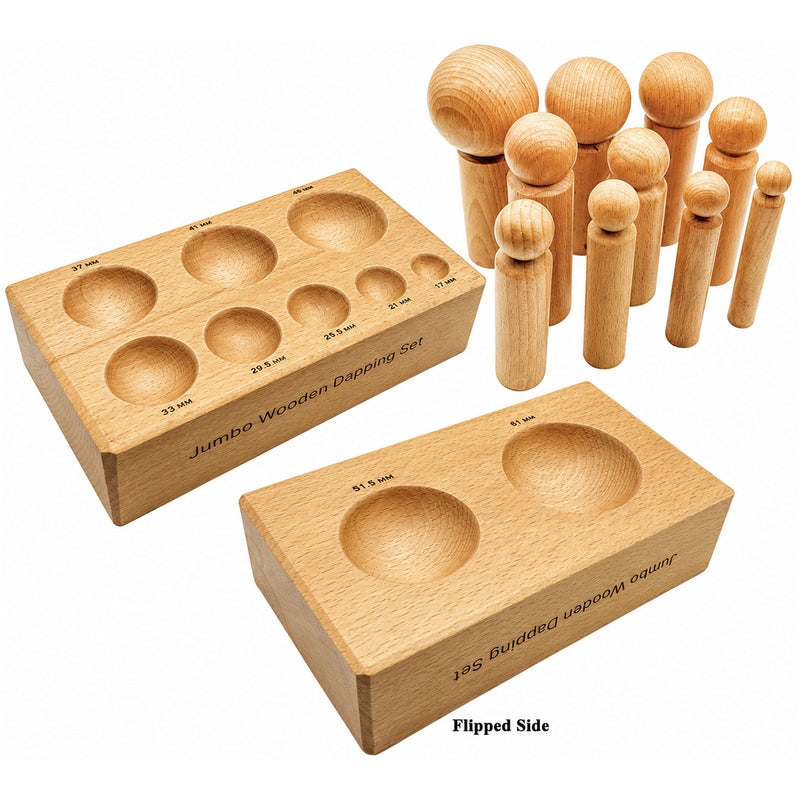 Jeu assorti de dé à emboutir et de poinçon en bois dur