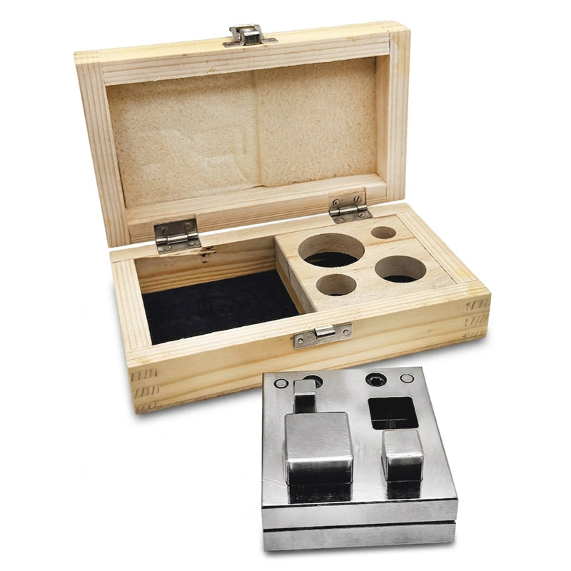 Square Shaped Set of 3 Disc Cutters in Wood Box