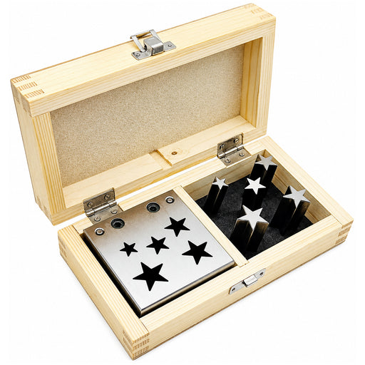 Star Shaped Set of 5 Disc Cutters in Wood Box
