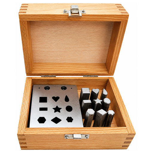 Assorted Shapes Set of 9 Disc Cutters in Wood Box