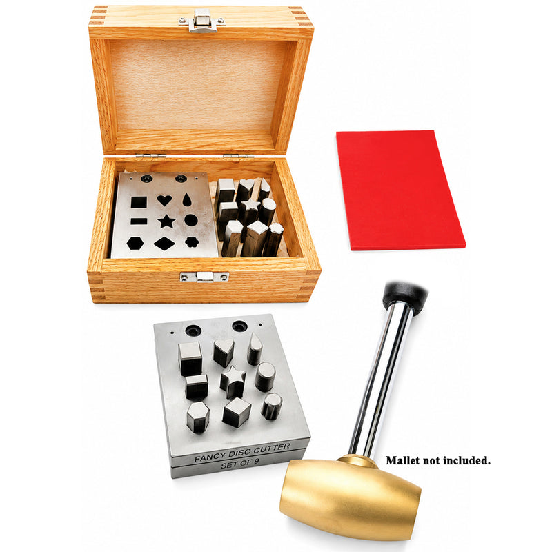 Assorted Shapes Set of 9 Disc Cutters in Wood Box