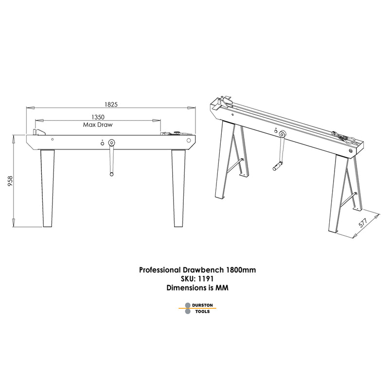 Durston 1191 DDB 1800 Draw Bench 72"