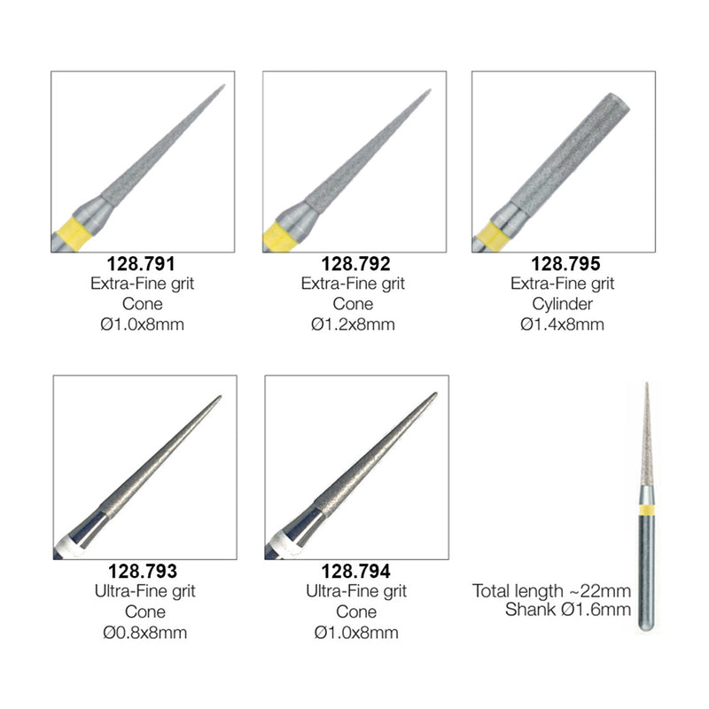 AGILO-FG MICRO Diamond Burs on 1.6mm Shanks-For Watch Movement Finishing