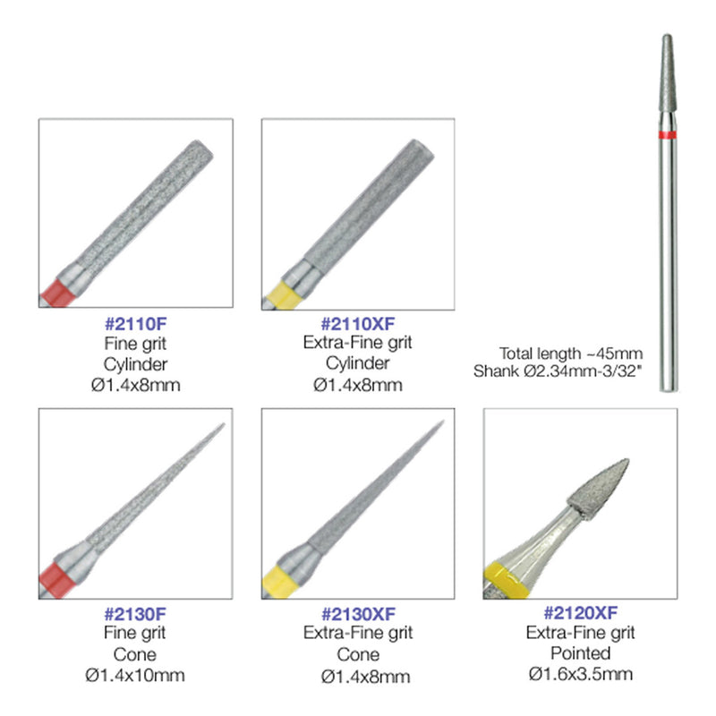 AGILO-HP STANDARD Diamond Burs on 3/32" Shanks