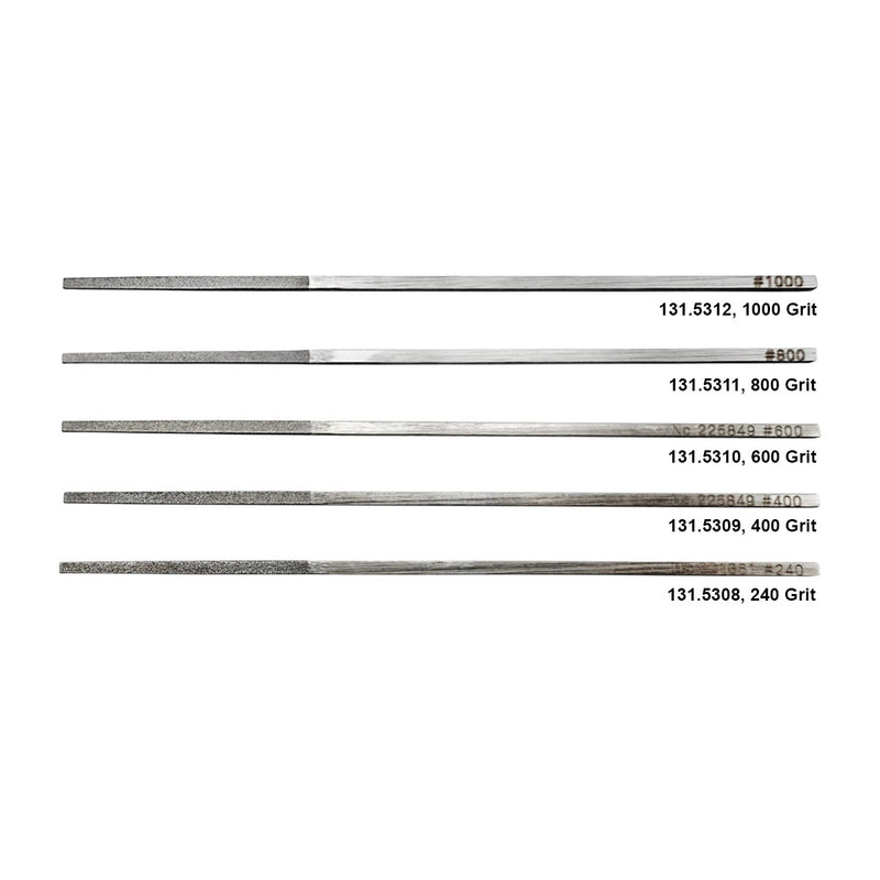Dünne, konische 2-mm-Diamantfeilen, Körnung Nr. 240–1000