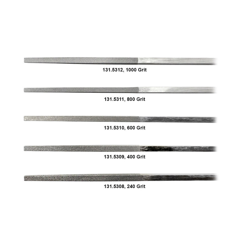 Dünne, konische 2-mm-Diamantfeilen, Körnung Nr. 240–1000