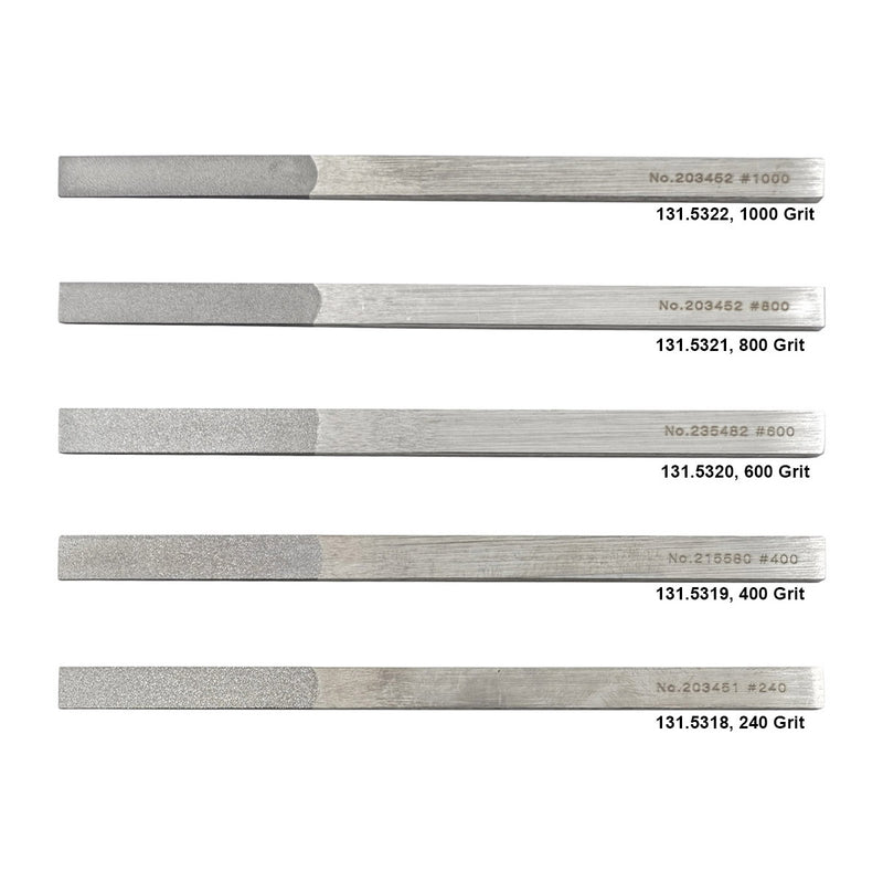 Dünne, konische 10-mm-Diamantfeilen, Körnung Nr. 240–1000
