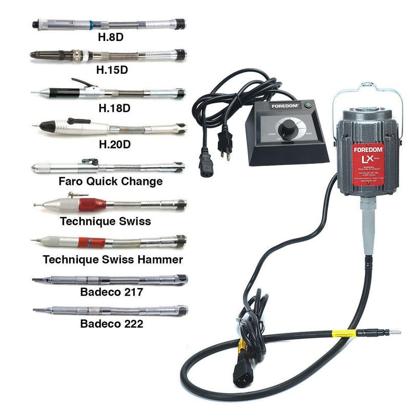 Foredom M.LX-230V Motor with C.EMX-2 Table Top Dial Control, Choice of Handpiece - 230V