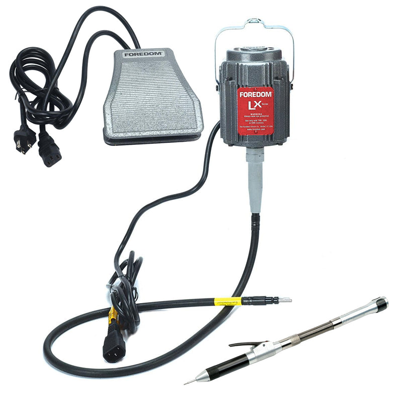 Foredom M.LX-230V Motor with C.SXR-2 Cast Iron Foot Control, Choice of Handpiece - 230V