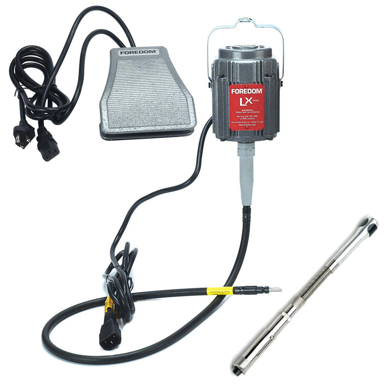 Foredom M.LX-230V Motor with C.SXR-2 Cast Iron Foot Control, Choice of Handpiece - 230V
